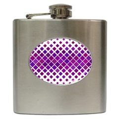 Pattern-box Purple White Hip Flask (6 Oz) by nateshop