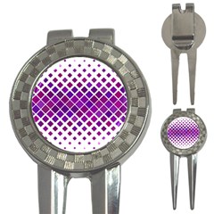 Pattern-box Purple White 3-in-1 Golf Divots