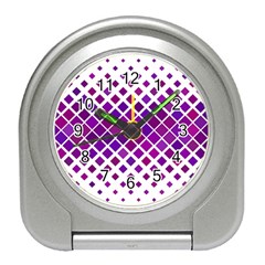 Pattern-box Purple White Travel Alarm Clock by nateshop