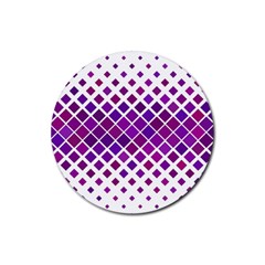 Pattern-box Purple White Rubber Round Coaster (4 Pack) by nateshop