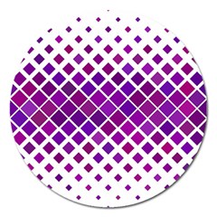 Pattern-box Purple White Magnet 5  (round) by nateshop