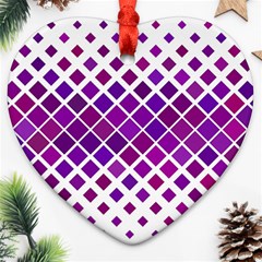 Pattern-box Purple White Heart Ornament (two Sides)