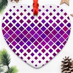 Pattern-box Purple White Heart Ornament (Two Sides) Front