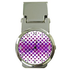 Pattern-box Purple White Money Clip Watches by nateshop