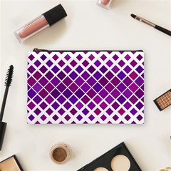 Pattern-box Purple White Cosmetic Bag (medium) by nateshop