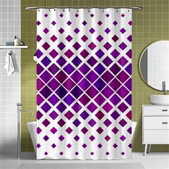 Pattern-box Purple White Shower Curtain 48  X 72  (small)  by nateshop