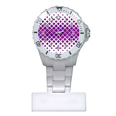 Pattern-box Purple White Plastic Nurses Watch by nateshop