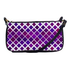 Pattern-box Purple White Shoulder Clutch Bag