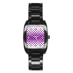 Pattern-box Purple White Stainless Steel Barrel Watch by nateshop