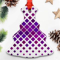 Pattern-box Purple White Christmas Tree Ornament (two Sides)