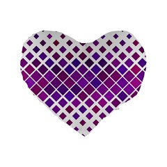 Pattern-box Purple White Standard 16  Premium Heart Shape Cushions by nateshop