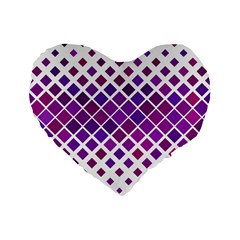 Pattern-box Purple White Standard 16  Premium Flano Heart Shape Cushions by nateshop