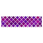 Pattern-box Purple White Oblong Satin Scarf (16  x 60 ) Front