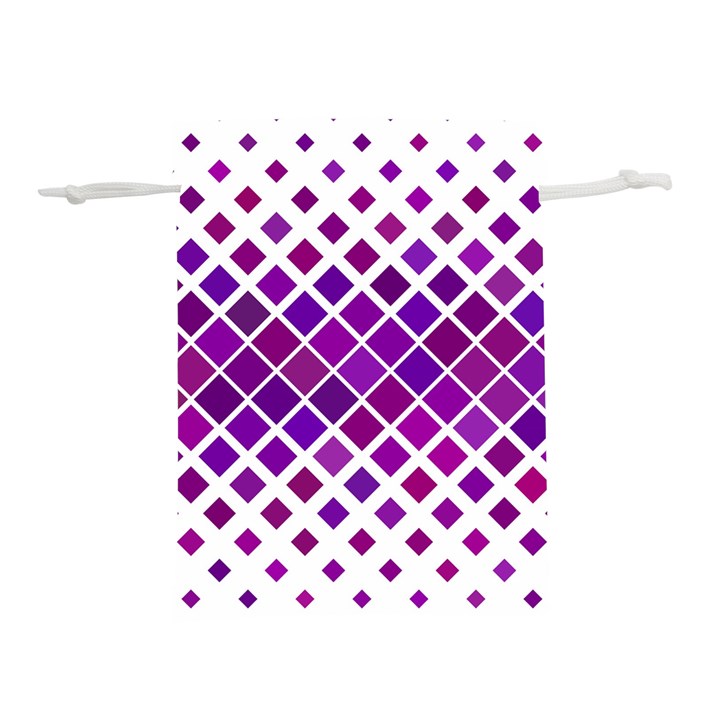 Pattern-box Purple White Lightweight Drawstring Pouch (S)