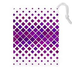 Pattern-box Purple White Drawstring Pouch (4xl) by nateshop