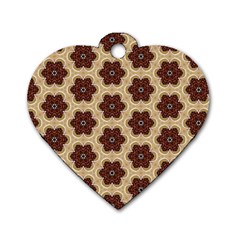 Pattern-flower Dog Tag Heart (two Sides)