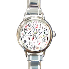 Watercolor-fruit Round Italian Charm Watch by nateshop