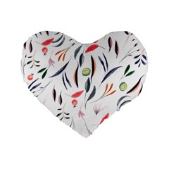 Watercolor-fruit Standard 16  Premium Flano Heart Shape Cushions by nateshop