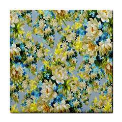 Background-flower White Tile Coaster by nateshop