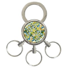 Background-flower White 3-ring Key Chain by nateshop