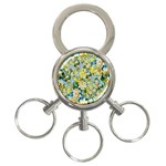 Background-flower White 3-Ring Key Chain Front