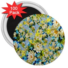 Background-flower White 3  Magnets (100 Pack) by nateshop