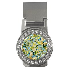 Background-flower White Money Clips (cz)  by nateshop