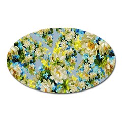 Background-flower White Oval Magnet by nateshop