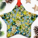 Background-flower White Star Ornament (Two Sides) Back