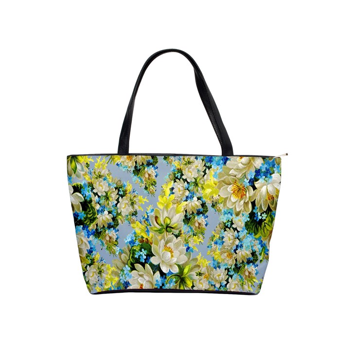 Background-flower White Classic Shoulder Handbag