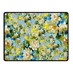 Background-flower White Double Sided Fleece Blanket (small) 