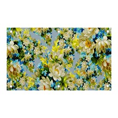 Background-flower White Banner And Sign 5  X 3 