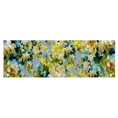 Background-flower White Banner And Sign 6  X 2 