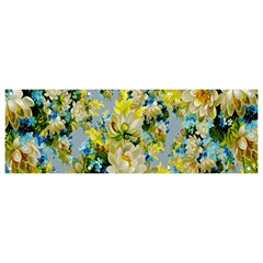 Background-flower White Banner And Sign 9  X 3 