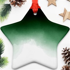 Watercolor-green White Ornament (star)