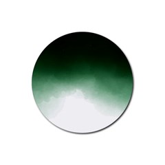 Watercolor-green White Rubber Coaster (round) by nateshop