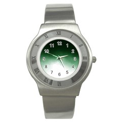 Watercolor-green White Stainless Steel Watch by nateshop