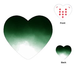 Watercolor-green White Playing Cards Single Design (heart)