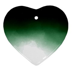 Watercolor-green White Heart Ornament (two Sides) by nateshop