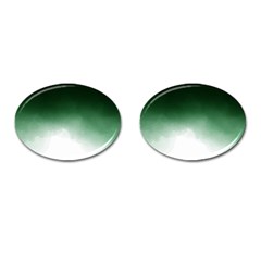 Watercolor-green White Cufflinks (oval) by nateshop