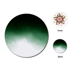 Watercolor-green White Playing Cards Single Design (round)