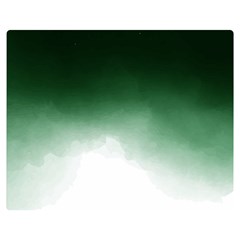 Watercolor-green White Double Sided Flano Blanket (medium) 