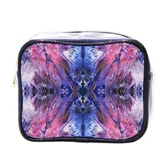 Magenta On Cobalt Mini Toiletries Bag (one Side) by kaleidomarblingart