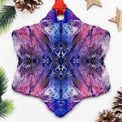 Magenta On Cobalt Ornament (snowflake) by kaleidomarblingart