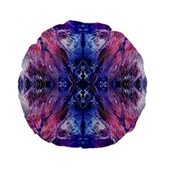 Magenta On Cobalt Standard 15  Premium Round Cushions by kaleidomarblingart