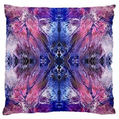 Magenta On Cobalt Large Flano Cushion Case (two Sides) by kaleidomarblingart