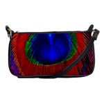 Red Peacock Plumage Fearher Bird Pattern Shoulder Clutch Bag Front