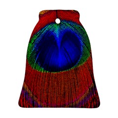 Red Peacock Plumage Fearher Bird Pattern Bell Ornament (two Sides) by Wegoenart