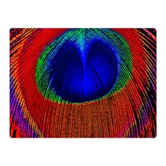 Red Peacock Plumage Fearher Bird Pattern Double Sided Flano Blanket (mini)  by Wegoenart