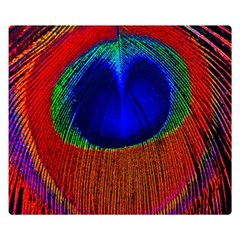 Red Peacock Plumage Fearher Bird Pattern Double Sided Flano Blanket (small)  by Wegoenart